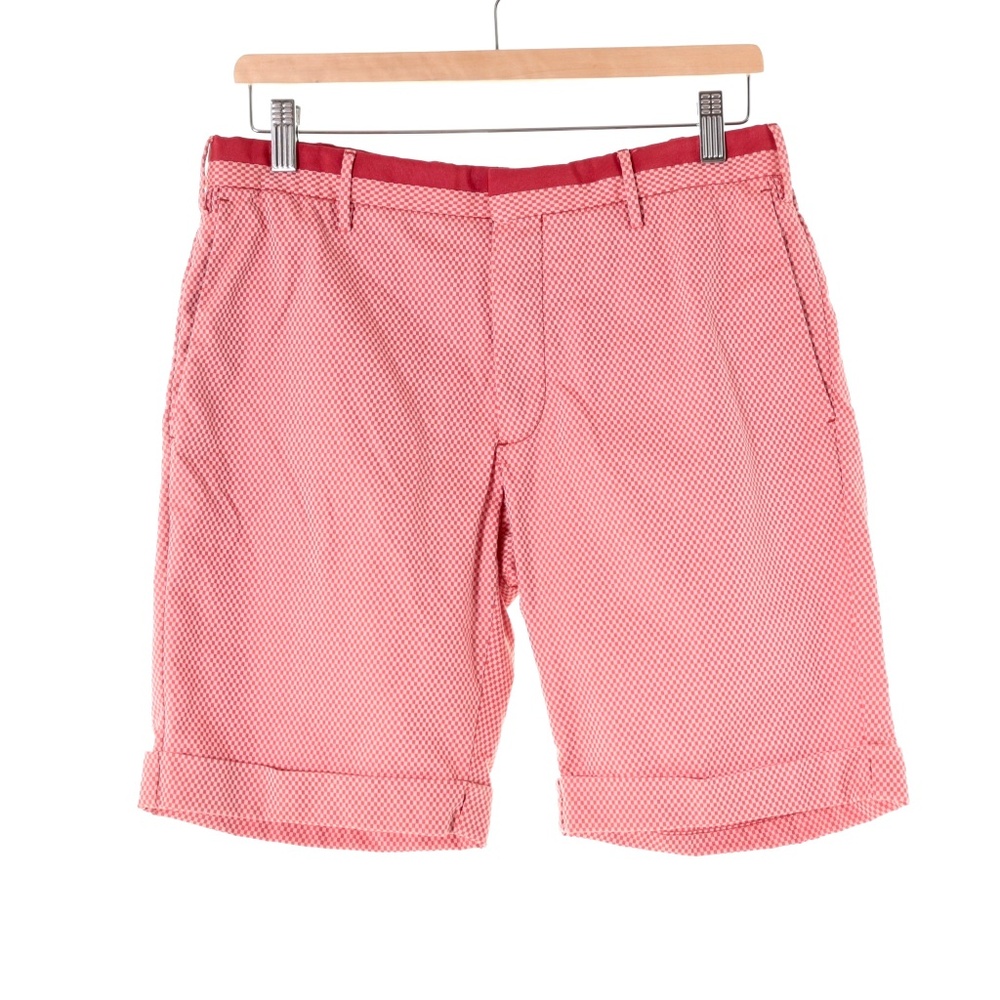 Incotex Slim Fit Red Checker Gingham Tailored Chino Shorts Mens M 32" / 48 IT